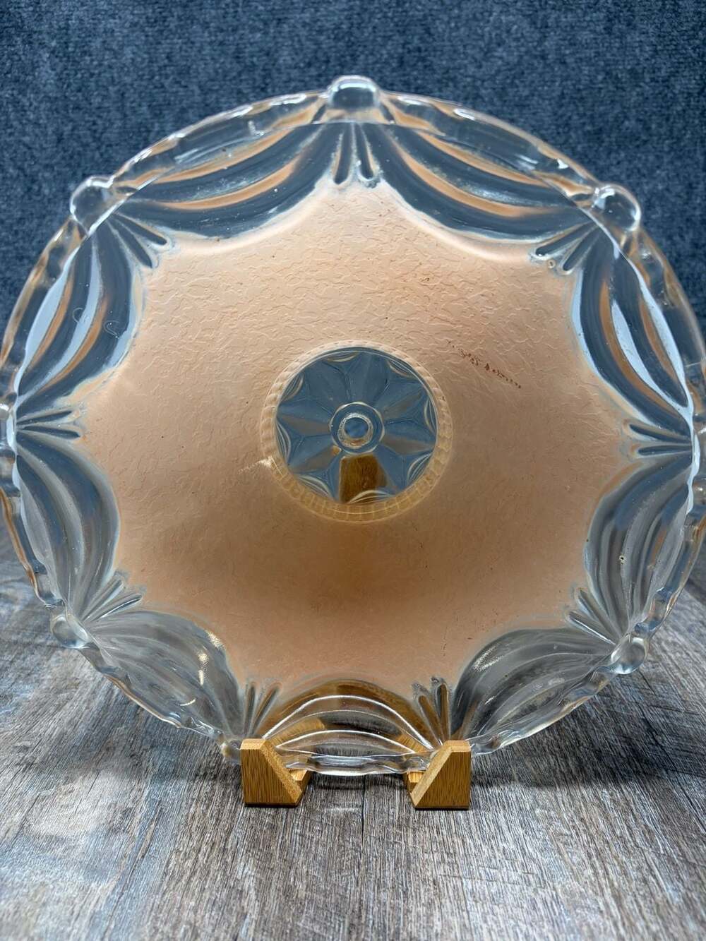 Vintage Art Deco Pink Satin Glass Ceiling Light Shade scalloped edge 1930’s Nice